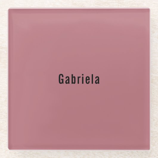 バラ金ゴールドカラープロフェッショナルトレンディープレモダンイン ガラスコースター (正面)