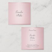 バラ金ゴールドカラーモダン手書きプロフェッショナル スクエア名刺 (正面/裏面)