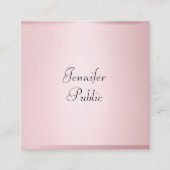 バラ金ゴールドカラーモダン手書きプロフェッショナル スクエア名刺 (正面)