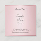 バラ金ゴールドカラーモダン手書きプロフェッショナル スクエア名刺 (裏面)