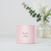 バラ金ゴールドカラーモダン手書きプロフェッショナル スクエア名刺 (スタンド正面)