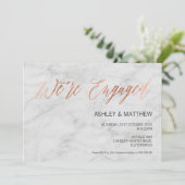 バラ金ゴールドカリグラフィマーブル婚約招待状 招待状 (スタンド正面)