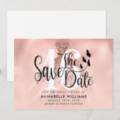 バラ金ゴールドガウン16th誕生日パーティー日付を保存 セーブザデート (正面/裏面)