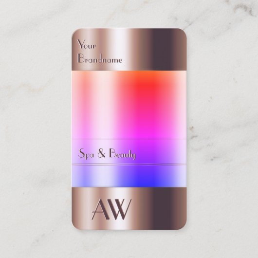 バラ金ゴールドガラスは液体モノグラムカラフルを見ることができる 名刺 (正面)