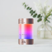 バラ金ゴールドガラスは液体モノグラムカラフルを見ることができる 名刺 (スタンド正面)