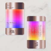 バラ金ゴールドガラスは液体モノグラムカラフルを見ることができる 名刺 (正面/裏面)