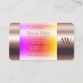 バラ金ゴールドガラスは液体モノグラムカラフルを見ることができる 名刺 (裏面)