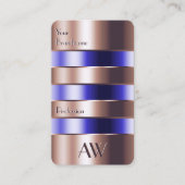 バラ金ゴールドガラス光学ブルー流体フェイク3D文字 名刺 (正面)