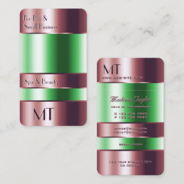 バラ金ゴールドガラス缶イニシャル付き緑液 名刺