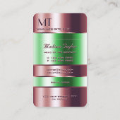 バラ金ゴールドガラス缶イニシャル付き緑液 名刺 (裏面)