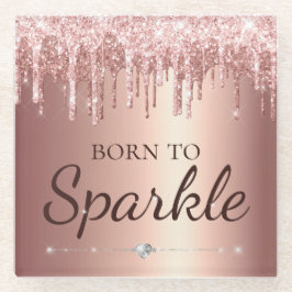 バラ金ゴールドガラムのスパ生まれークルへのグリッター ガラスコースター