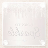 バラ金ゴールドガラムのスパ生まれークルへのグリッター ガラスコースター (裏面)