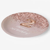 バラ金ゴールドガーリーキッズ2nd誕生日パーティー ペーパープレート (アングル)