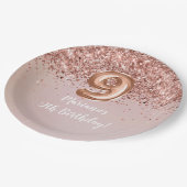 バラ金ゴールドガーリーキッズ9thバースデーパーティー ペーパープレート (アングル)