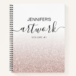 バラ金ゴールドガーリーグリッターグラデーションSketchbook名 ノートブック