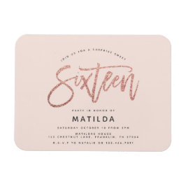 バラ金ゴールドガーリーグリッターサプライズスイート16バースデー マグネット