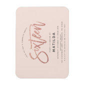 バラ金ゴールドガーリーグリッターサプライズスイート16バースデー マグネット (縦)