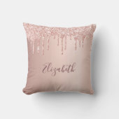 バラ金ゴールドガーリーグリッターピンクの金属名 クッション (正面)