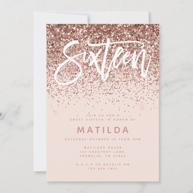 バラ金ゴールドガーリーグリッターモダンスウィート16誕生日 (正面)