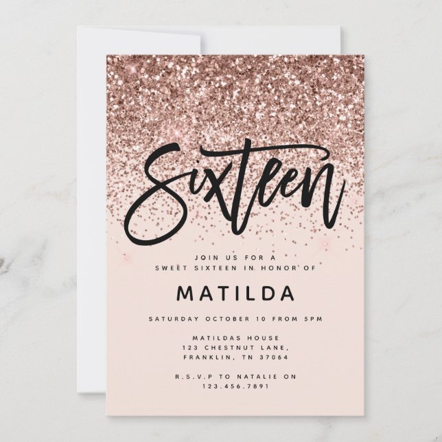 バラ金ゴールドガーリーグリッターモダンスウィート16誕生日 (正面)