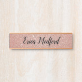 バラ金ゴールドガーリーグリッター赤面ピンクドアサイン サインプレート (正面)