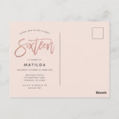 バラ金ゴールドガーリーグリッターphoto sweet 16 birthday ポストカード (裏面)