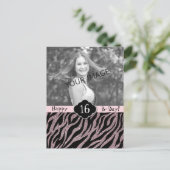 バラ金ゴールドガーリーピンクスウィート16ティーンエイジ少女B-Day ポストカード (スタンド正面)