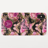 バラ金ゴールドガーリーフローラ蝶パターン Case-Mate iPhoneケース (裏面(横))