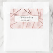 バラ金ゴールドガーリー幾何学的ブラシストローク三角形 長方形シール (バッグ)