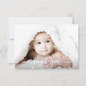 バラ金ゴールドガールベビーシャワーありがとう写真 サンキューカード (正面)