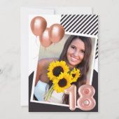 バラ金ゴールドガール写真18thバースデーパーティー 招待状 (正面)