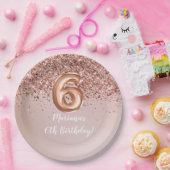 バラ金ゴールドキッズガーリー6thバースデーパーティー ペーパープレート (パーティー)