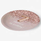 バラ金ゴールドキッズガーリー7thバースデーパーティー ペーパープレート (アングル)