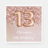 バラ金ゴールドキッズガール13thバースデーパーティー スタンダードランチョンナプキン (正面)