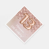 バラ金ゴールドキッズガール13thバースデーパーティー スタンダードランチョンナプキン (角)