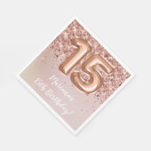 バラ金ゴールドキッズガール15thバースデーパーティー スタンダードランチョンナプキン (角)