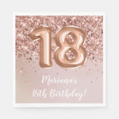 バラ金ゴールドキッズガール18thバースデーパーティー スタンダードランチョンナプキン (正面)