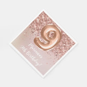 バラ金ゴールドキッズガール9thバースデーパーティー スタンダードランチョンナプキン (角)