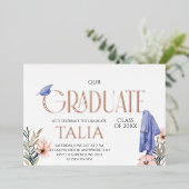 バラ金ゴールドキャップ及びガウン目盛り箔招待状 箔招待状 (立ち正面)