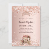 バラ金ゴールドキャリッジティアラグリッターキンセアニェラ 招待状 (正面)