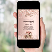 バラ金ゴールドキャリッジティアラグリッタースウィート16 招待状