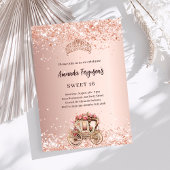 バラ金ゴールドキャリッジティアラグリッタースウィート16 招待状