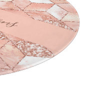 バラ金ゴールドキューブ大理石ファミリ名スクリプト カッティングボード (角)