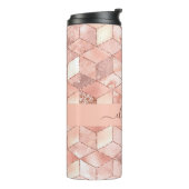 バラ金ゴールドキューブ大理石名スクリプト タンブラー (回転左)