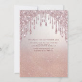 バラ金ゴールドキラキラがティアラをグラデーション滴らせる 招待状 (裏面)