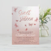 バラ金ゴールドキラキラグラデーション魅力的ラ蝶の招待団 招待状 (スタンド正面)