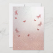 バラ金ゴールドキラキラグラデーション魅力的ラ蝶の招待団 招待状 (裏面)