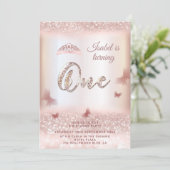 バラ金ゴールドキラキラ蝶ティアラ書道 招待状 (スタンド正面)