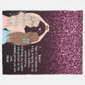 バラ金ゴールドキラキラ輝く女の子のカスタムメモ フリースブランケット (正面(横))