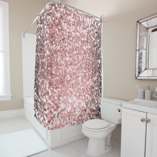 バラ金ゴールドキラライトガールズキラキラ輝く シャワーカーテン (インサイチュ)